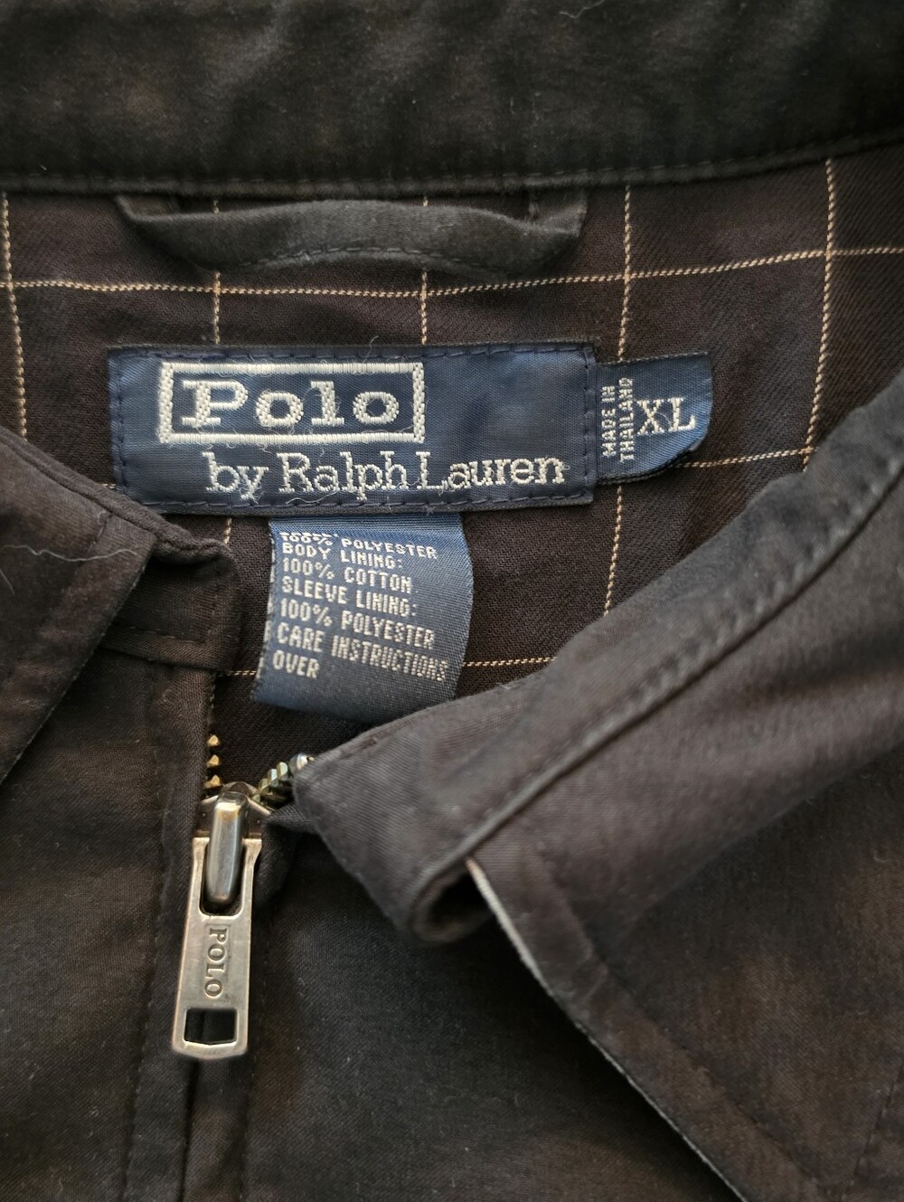 Polo Ralph Lauren Vintage Mens Bi-Swing Harrington Black PlaidWindbreaker Jacket - Picture 2 of 6